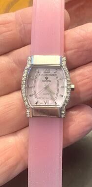 Women's Croton Watch, Lavender Tint MOP Face, Translucent Band, Crystal Accents